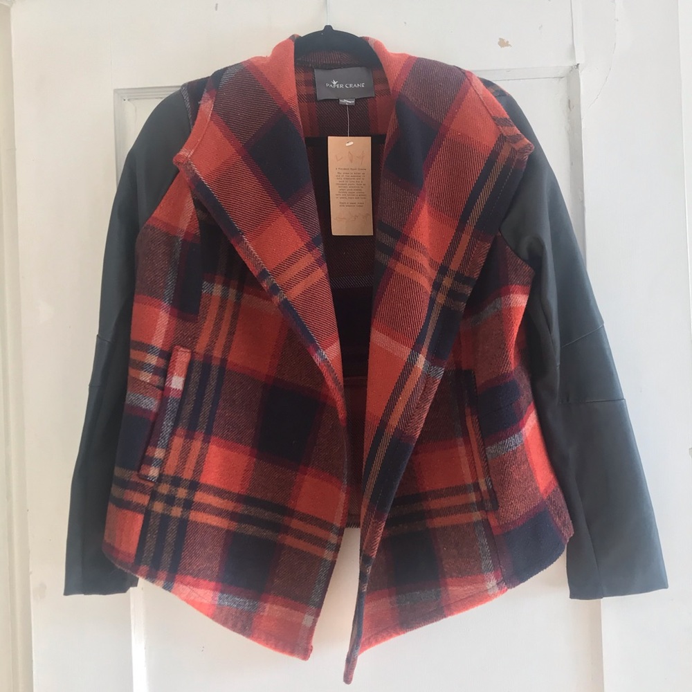 Paper Crane Red and Black Plaid Jacket